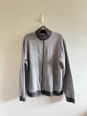 Penguin Men's Gray Full-Zip Bomber Sweater Jacket size XXL